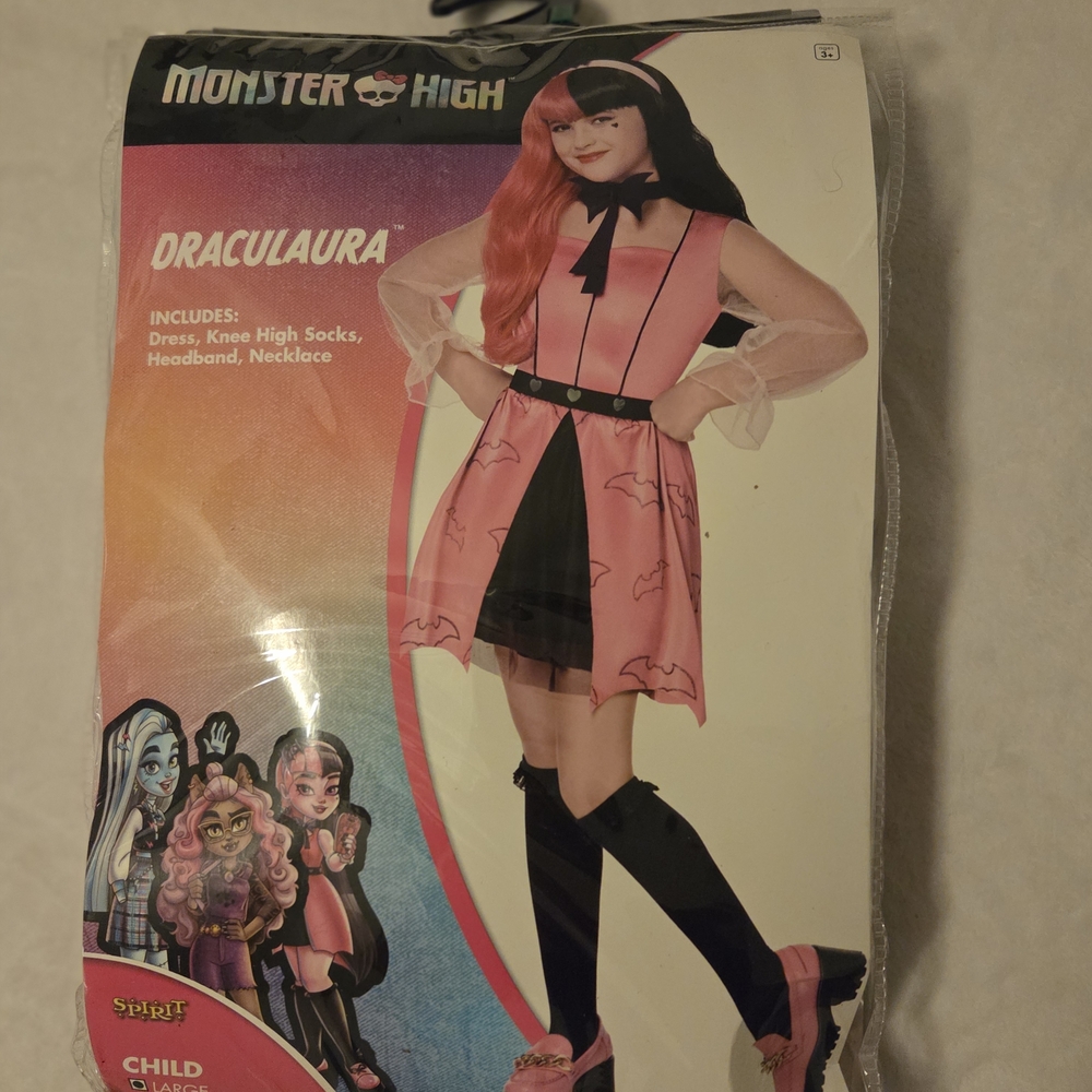 Monster High Draculaura Kids Costume - Pink and Black